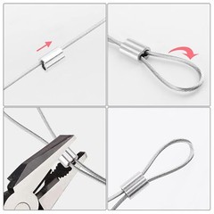 200 Pcs Aluminum Crimping Sleeve 1/16″, Cable Ferrule Wire Rope Sleeves Sleeve..