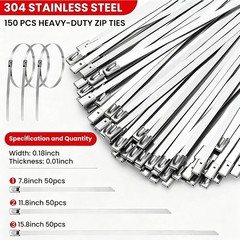 Stainless Steel Zip Ties Gun Kit,Heavy Duty Outdoor Fastening Cable Tie Tool Set