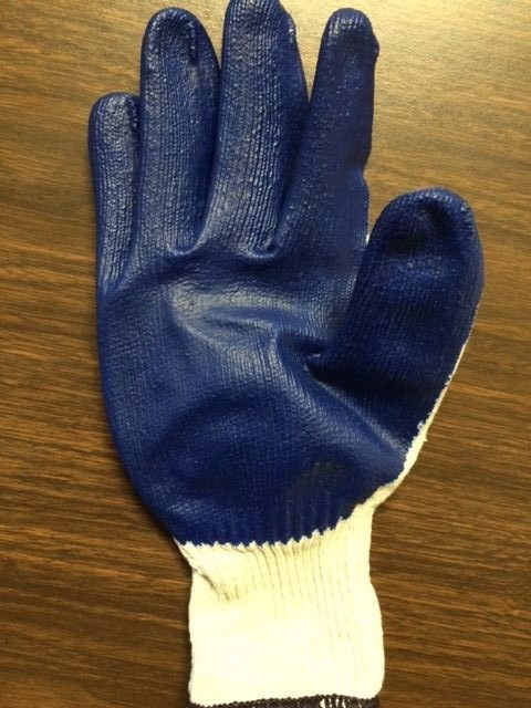 240 PAIR BLUE LATEX PALM COATED STRING KNIT GLOVES LARGE NEW 20 DOZEN
