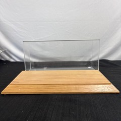 Clear Acrylic Display Case with Beveled Wood Base for Collectibles 12×5.5 Inch