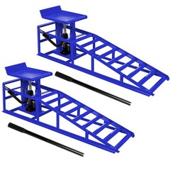 2 Pack Auto Car Truck Ramps Lifts w/ Pedal,5 Ton Heavy Duty Steel Car Lift Ramp