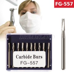 100pcs Dental Carbide Burs FG557 1.6mm for High Speed Handpiece 10 packs