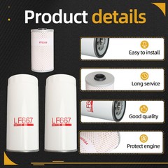 LF667(X2) LF3654 FF5507 FF5369 Filter Kit, Compatible With Volvo D13 Oil Change