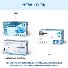 Medguy Powder-Free Nitrile Exam Gloves, 4 Mil, 100 Pcs Large, Large (Blue)