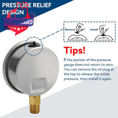 100 PSI Liquid Filled Pressure Gauge Glycerin Low Pressure Meter 0-100 Psi –