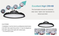 2Pack 200W UFO Led High Bay Light Commercial Warehouse Shop Gym Light Fixtures