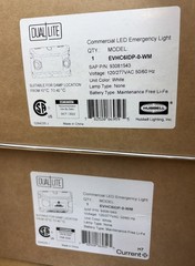 Lot of 2 Dual-Lite EVHC6IDP-O-WM Commercial LED Emergency Lights White Open Box
