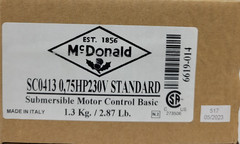 McDonald 6619-014 Standard Motor Control Box Basic SC0413 0.75HP230VS