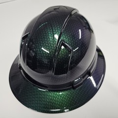 full brim hard hat custom hydro dipped IN CHAMELEON FLIP FLOP CARBON FIBER