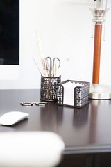 Bronze Desk Organizer 3 Piece Set – Bronze Trellis Pattern