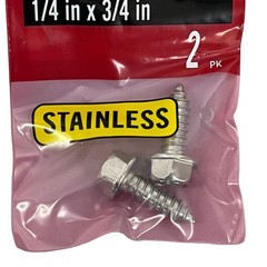 Sheet Metal Screws 1/4 in x 3/4 in Stainless Hex Head Phillips Drive 10 pcs