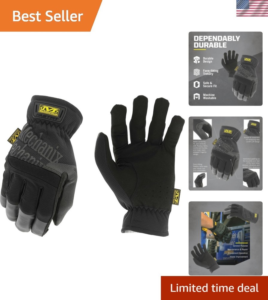 FastFit Work Gloves – Anti-Slip & Abrasion Resistant Heavy Duty Gloves – Touc…
