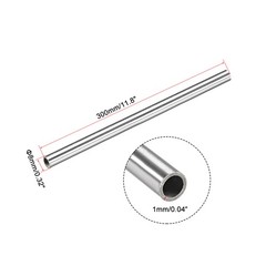 304 Stainless Steel Capillary Tube 6mm ID 8mm OD 300mm Long 1mm Wall