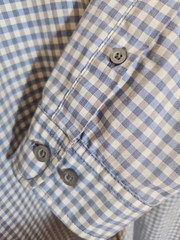 Chef Works Urban Collection Shirt Blue/White/Gray Checkered Cook Server Size S