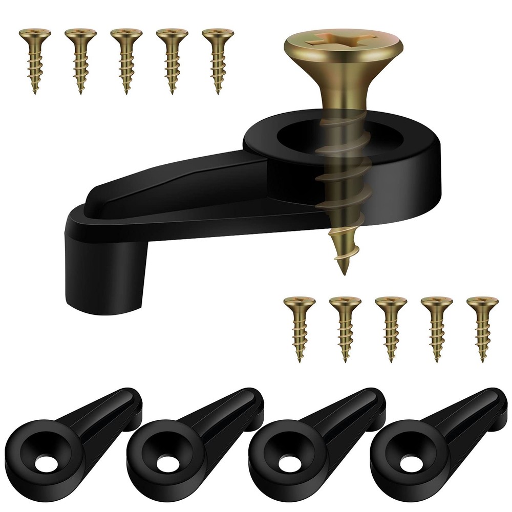 Blulu 50 Pack Glass Retainer Clips with Screws 4 mm Offset Black Gold