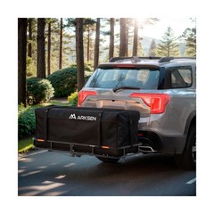 ARKSEN 60″ x 23″ x 5.5″ Folding Hitch Cargo Carrier Basket with Net & 2 Ratch…