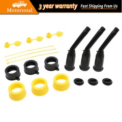 Old Style Gas Can Spout 3 Kit Replacement w/Tough Nozzles Screw Collar Vent Caps