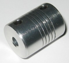 5 mm to 6.35 mm Shaft Flexible Coupling – 5mm to 1/4″ – Aluminum Flex Coupler