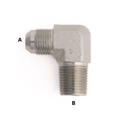 Male JIC to M Pipe 90 Elbow – 9/16-18 A, 3/8-18 B