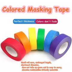 6 Rolls Colored Masking Tape，colored painters tape，0.6″ x14.3Yard