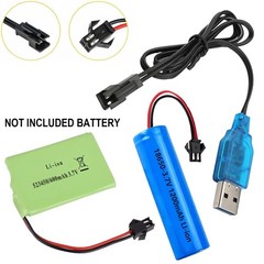SAMLOO 2 Pack 3.7V Lipo Battery USB Charger Cable SM-2P Port Cable for 3.7V RC B
