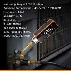 Elitech Vacuum Gauge Digital Microns Meter for HVAC/R 1~19000 Microns VGW-Mini