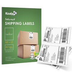 110 Sheets 220 Half Sheet Shipping Labels 8.5 x 5.5 Self Adhesive 200 + 20 EXTRA