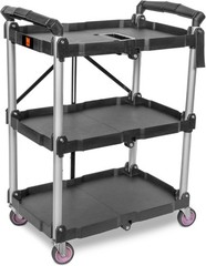 500 Lb Utility Cart – 40″x17″, Polypropylene Shelves, Smooth Mobility