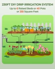 Drip Irrigation System for Watering Garden: 230FT Misting Sprinkler DIY