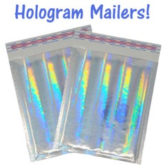 6×10 Pink & Hologram Metallic Bubble Mailers Holographic Air Shipping Envelopes