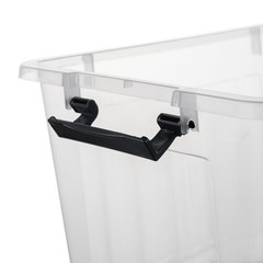 Cetomo Lidded Storage Bin, Stackable Storage Box with Lid and Snap Lock, Clea…