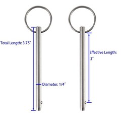 4 Pack Quick Release Pin, Diameter 1/4″6.3mm, Overall Length 3.75″95mm, Usabl…