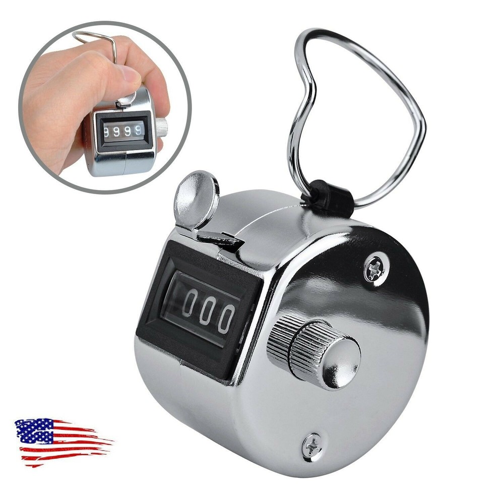 Hand Tally Counter, Handheld 4 Digit Lap Counter, Manual Mechanical Clicker HO
