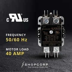 AC Contactor 40 Amp 50 RES 2 Pole 110/120VAC Coil – Definite Purpose UL Listed