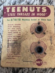 Teenuts – Steel Threads In Wood, Various Sizes, See Description And Pictures