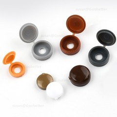 Plastic Fold Over Hinged Screw Cover Caps For Screws 11 Colour Packs 100 or 1000