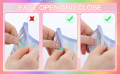 100 Pack Green Holographic Ziplock Bags Resealable Sealable Mylar Packaging Bag