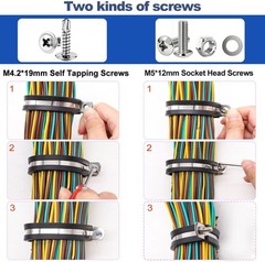 222PCS Cable Clamps Assortment Kit 304 Stainless Steel Rubber Cushion Pipe Clamp
