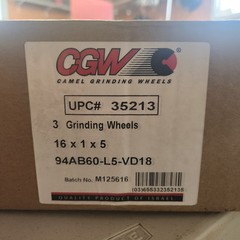16″ x 1″ x 5″ CGW Abrasives 94AB60-L5-VD18 Grinding Wheel