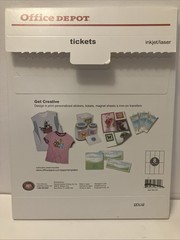 Office Depot Brand Inkjet/Laser 400 Blank Printable Tickets Bright White,922-761