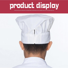 White Chef Hat for Men Women Adults,Elastic Band Adjustable Cotton Chefs Hat Hib