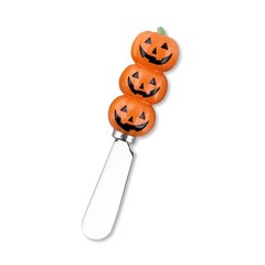 UP UPware Jack-o’-lantern Cheese Spreaders, Hand-Painted Halloween Pumpkin
