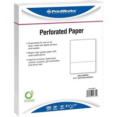 Professional 3 3/4″ Perforated Paper 500 Sheets 20 lb White 04331