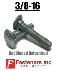 3/8-16 Hot Dipped Galvanized Carriage Bolts Coach Bolts – Select Length & Qty