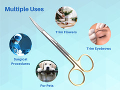 Scissors Surgical 4.5 inches Curved Gold Plated Handle ARTMAN