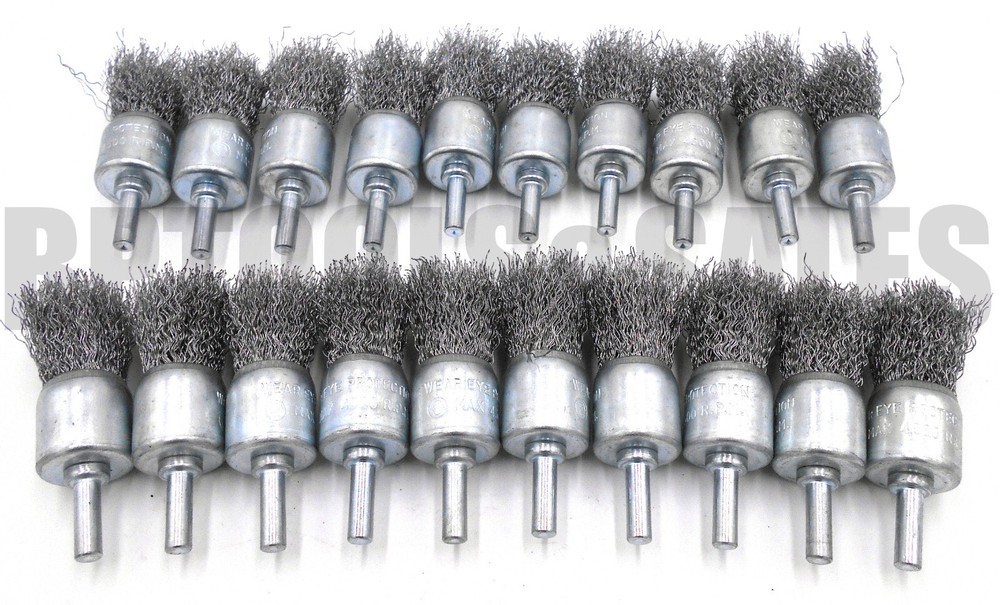 20pc 1″ Wire Wheel Cup Brushes box lot Crimped FINE Metal Grinding 1/4 Shank