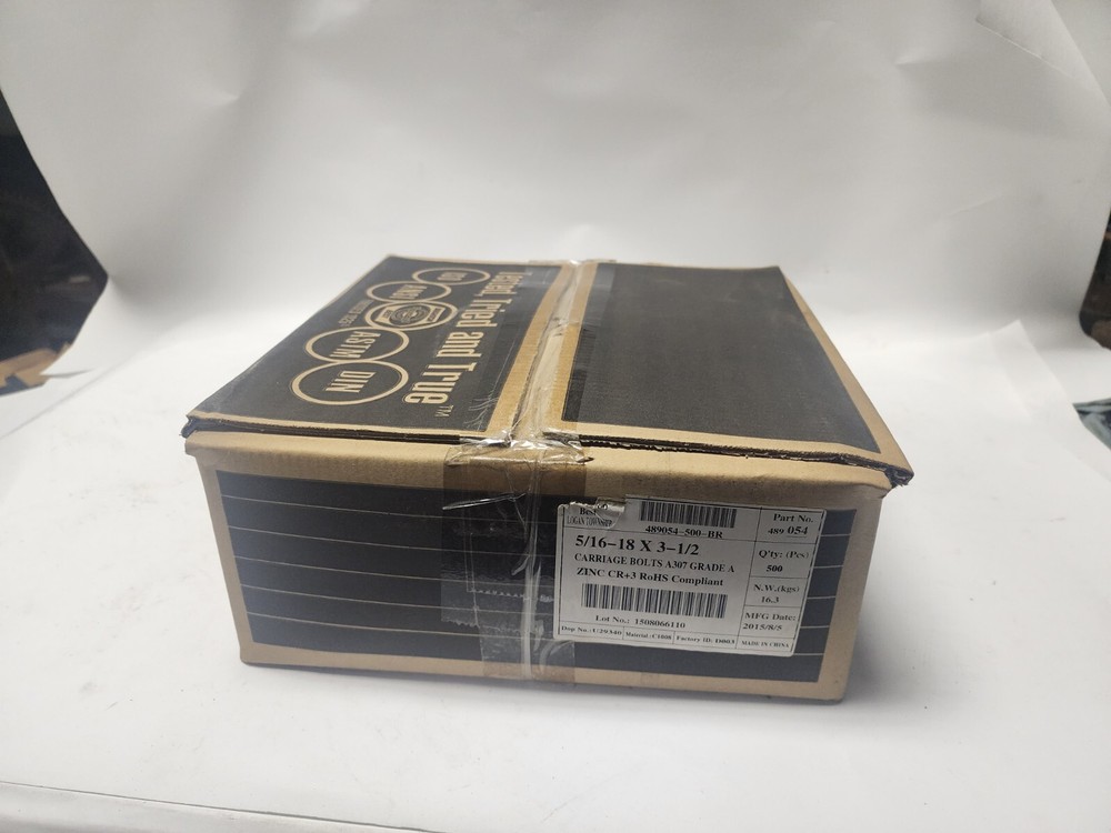 Box of 500 pcs Brighton Best A307 Grade A Carriage 5/16-18 x 3-1/2” Long