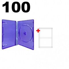 100 STANDARD Clear Purple Color Single DVD Cases & 100 Matte Inserts