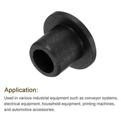 10Pcs Flanged Sleeve Bearing, ID 3mm x OD 4mm x Length 5mm POM Bushing, Black