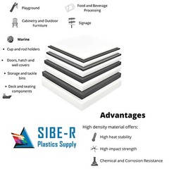 HDPE Natural Plastic Sheet 1/4″ x 12″ x 12″ (Milling, Machining, Lathe, CNC) ^